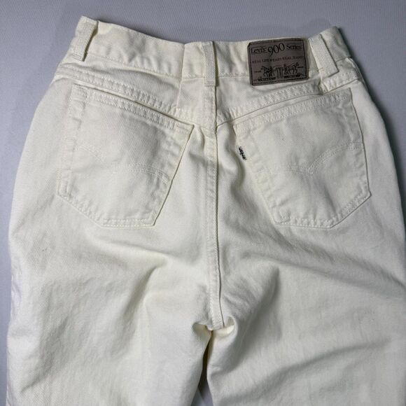 vintage White Tab 900 Series Levi's High Waist Tapered Leg Off White/Cream Sz 11 - Picture 5 of 16